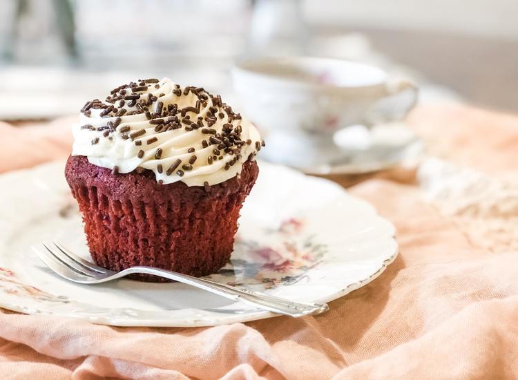 Cupcakes Recipe - Red Velvet Cupcakes with Buttercream Frosting and Chocolate Sprinkles